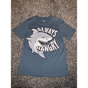Carter's Boys‎ Gray "Always Hungry" shark short sleeve shirt size 7